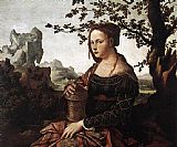 Magdalene Canvas Paintings - Mary Magdalene By Jan van Scorel